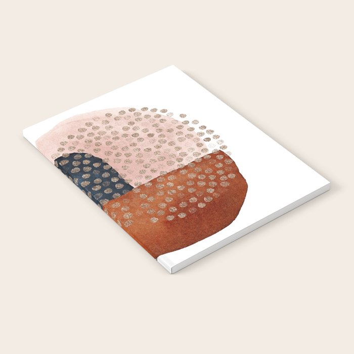 Abstract Terracotta, Navy Blue, Blush Pink, Art Print By LandSartprints  Notebook Gallery Image 1