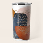 Abstract Terracotta, Navy Blue, Blush Pink, Art Print By LandSartprints  Travel Mug Gallery Image 1