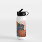 Abstract Terracotta, Navy Blue, Blush Pink, Art Print By LandSartprints  Water Bottle Gallery Image 1