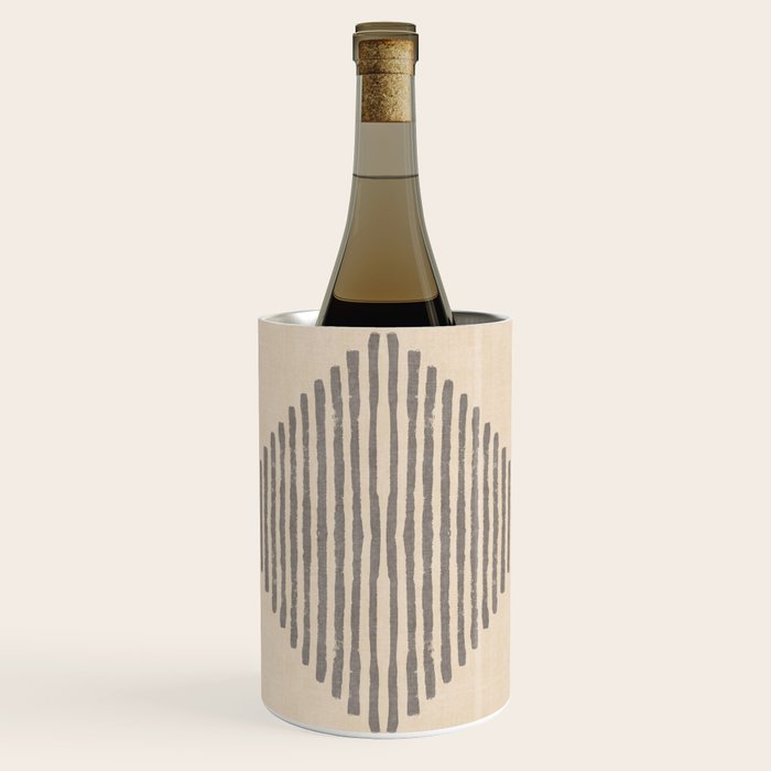 Diamond Stripe Geometric Block Print In Beige Wine Chiller Gallery Image 1