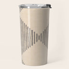 Diamond Stripe Geometric Block Print In Beige Travel Mug Gallery Image 2