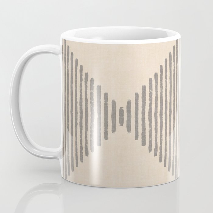 Diamond Stripe Geometric Block Print In Beige Coffee Mug Gallery Image 3