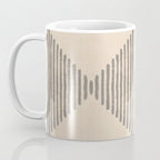 Diamond Stripe Geometric Block Print In Beige Coffee Mug Gallery Image 3