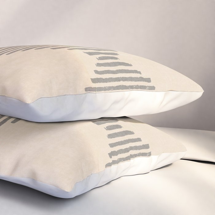 Diamond Stripe Geometric Block Print In Beige Pillow Sham Gallery Image 3