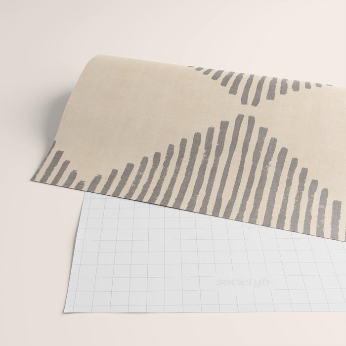 Diamond Stripe Geometric Block Print In Beige Wrapping Paper Gallery Image 2