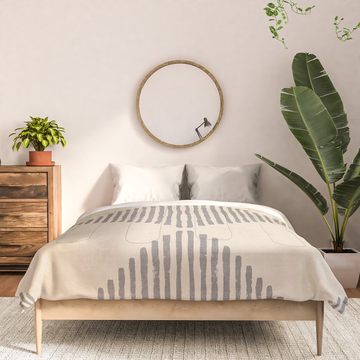 Diamond Stripe Geometric Block Print In Beige Comforter Gallery Image 3