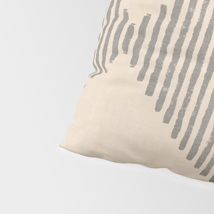 Diamond Stripe Geometric Block Print In Beige Pillow Sham Gallery Image 4
