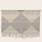 Diamond Stripe Geometric Block Print In Beige Wall Hanging Gallery Image 1