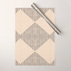 Diamond Stripe Geometric Block Print In Beige Wrapping Paper Gallery Image 1