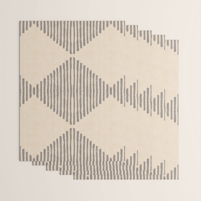 Diamond Stripe Geometric Block Print In Beige Wrapping Paper Gallery Image 3
