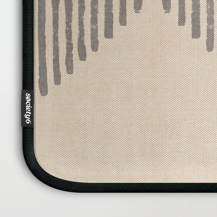 Diamond Stripe Geometric Block Print In Beige Laptop Sleeve Gallery Image 3
