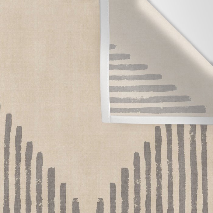 Diamond Stripe Geometric Block Print In Beige Wall Tapestry Gallery Image 3