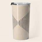 Diamond Stripe Geometric Block Print In Beige Travel Mug Gallery Image 3