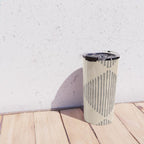 Diamond Stripe Geometric Block Print In Beige Travel Mug Gallery Image 4