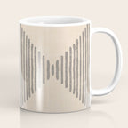 Diamond Stripe Geometric Block Print In Beige Coffee Mug Gallery Image 1