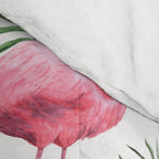 Watercolor Tropical Leaves Flowers Flamingo Cockatoo Comforter Gallery Image 4