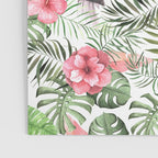Watercolor Tropical Leaves Flowers Flamingo Cockatoo Poster Gallery Image 3