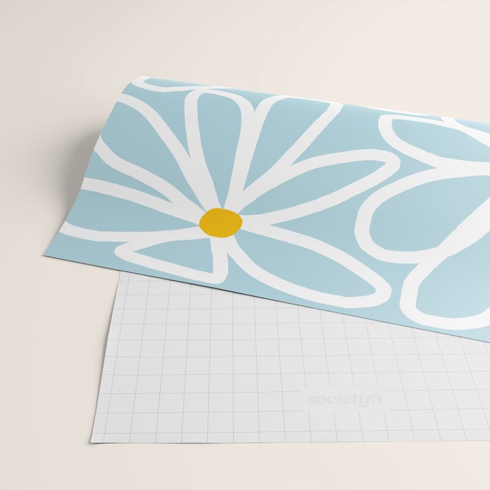 Daisy chain - pastel blue Wrapping Paper Gallery Image 2