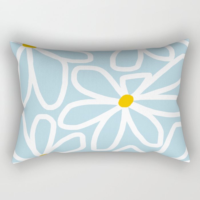 Daisy chain - pastel blue Rectangular Pillow Gallery Image 2