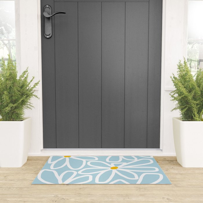 Daisy chain - pastel blue Welcome Mat Gallery Image 3
