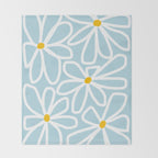 Daisy chain - pastel blue Throw Blanket Gallery Image 2