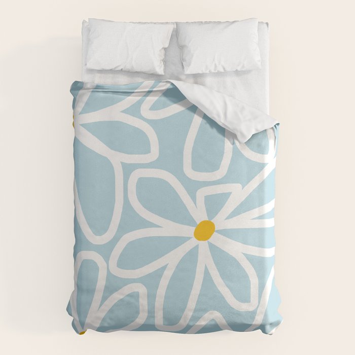 Daisy chain - pastel blue Duvet Cover Gallery Image 1
