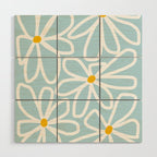 Daisy chain - pastel blue Wood Wall Art Gallery Image 1