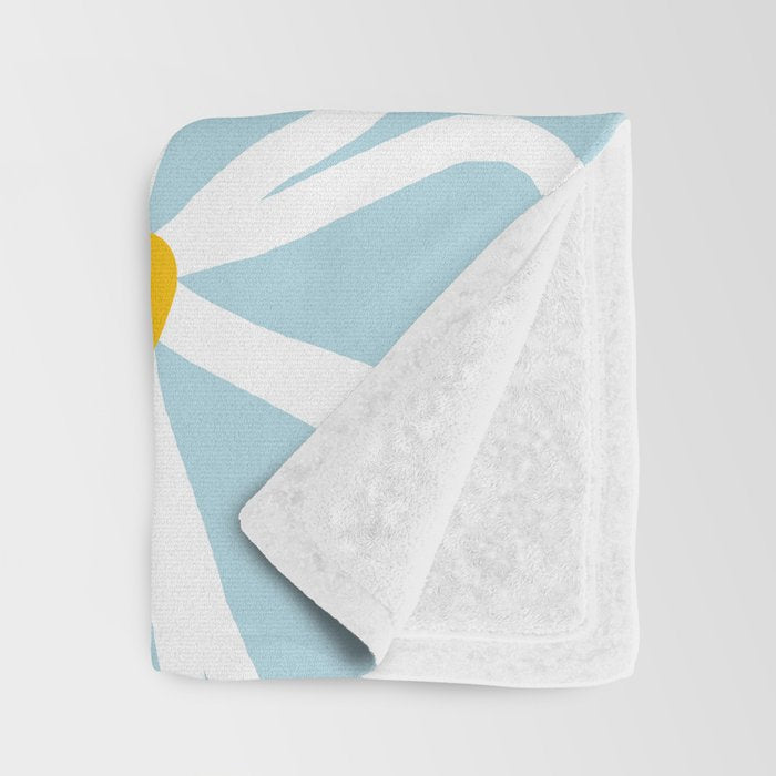 Daisy chain - pastel blue Throw Blanket Gallery Image 3