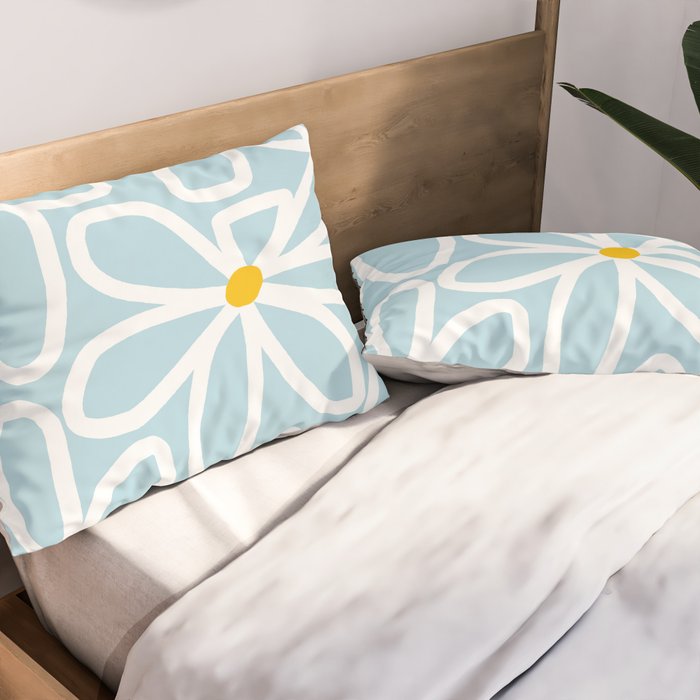 Daisy chain - pastel blue Pillow Sham Gallery Image 2