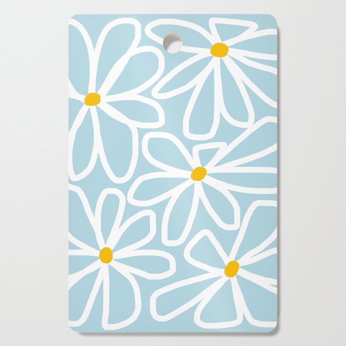 Daisy chain - pastel blue Cutting Board Gallery Image 1