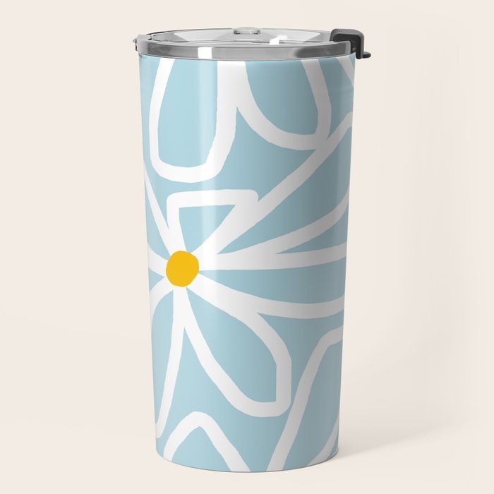 Daisy chain - pastel blue Travel Mug Gallery Image 2