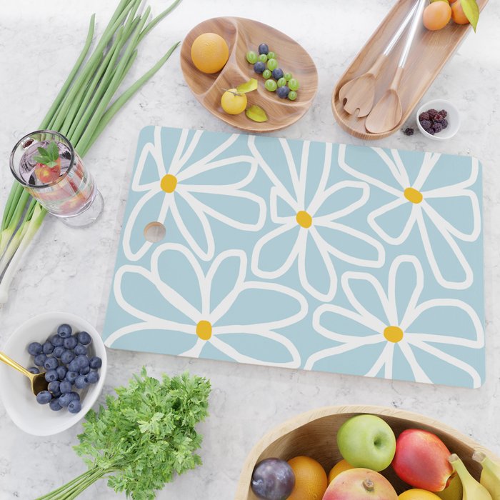 Daisy chain - pastel blue Cutting Board Gallery Image 2