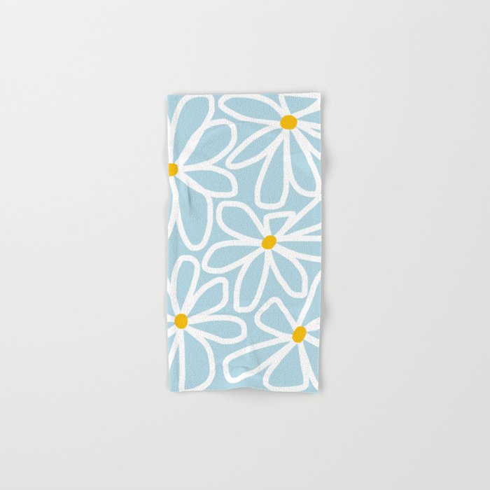 Daisy chain - pastel blue Bath Towel Gallery Image 1