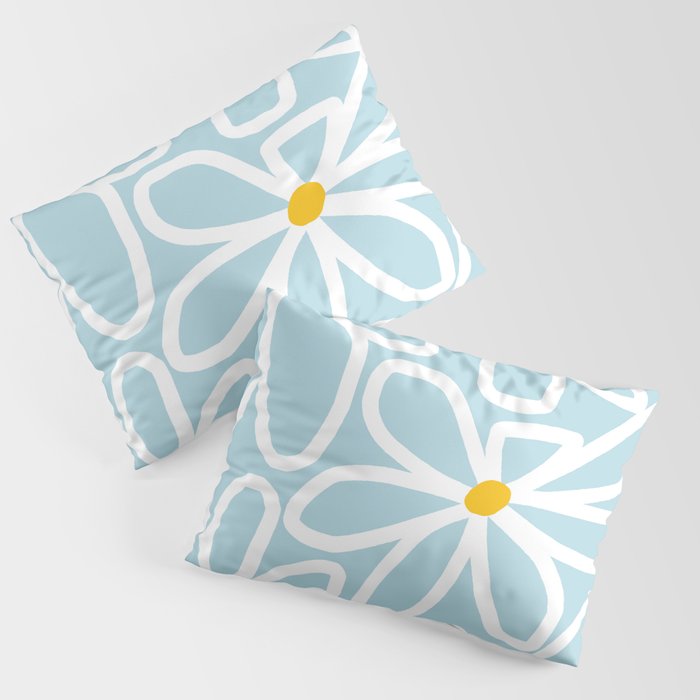 Daisy chain - pastel blue Pillow Sham Gallery Image 3