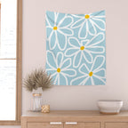Daisy chain - pastel blue Wall Tapestry Gallery Image 2