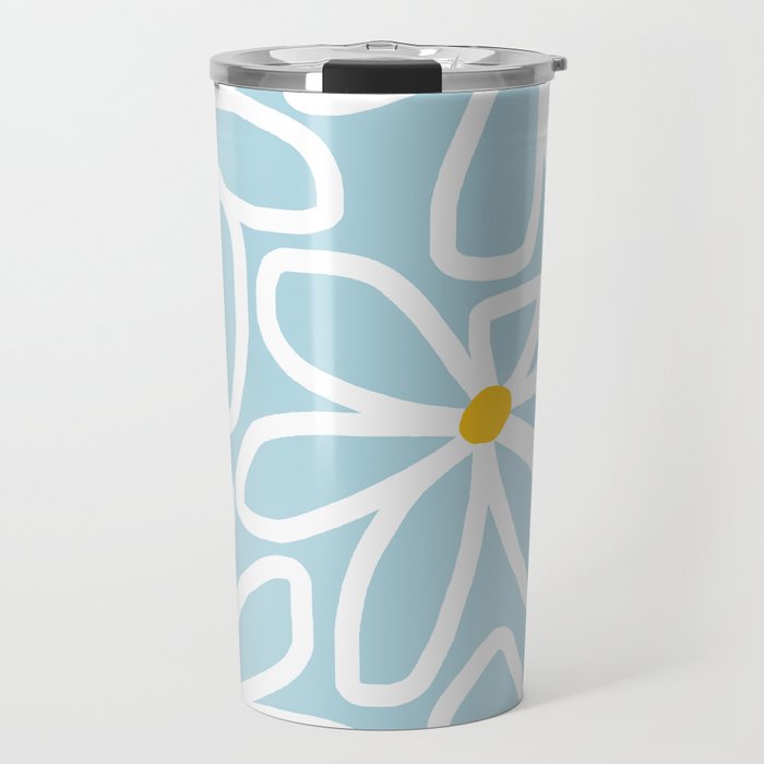 Daisy chain - pastel blue Travel Mug Gallery Image 1