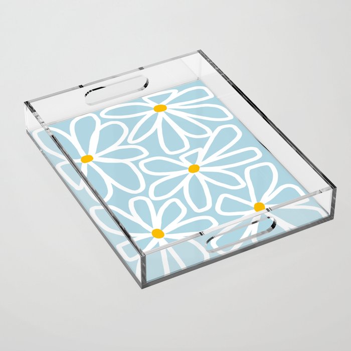 Daisy chain - pastel blue Acrylic Tray Gallery Image 1