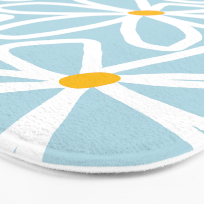 Daisy chain - pastel blue Bath Mat Gallery Image 3