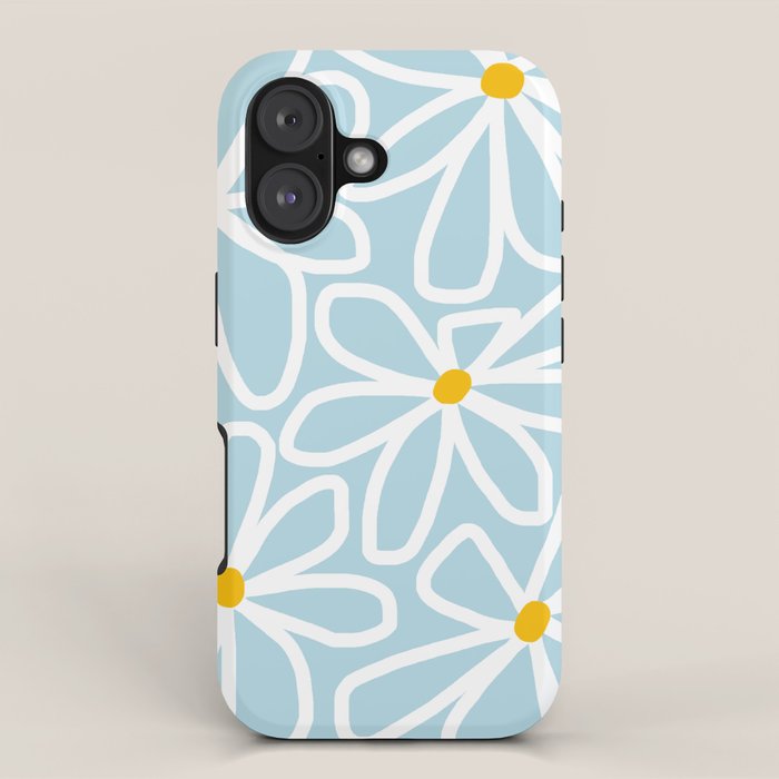 Daisy chain - pastel blue iPhone Case Gallery Image 1
