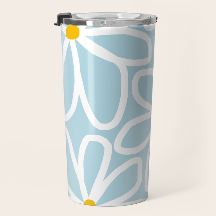 Daisy chain - pastel blue Travel Mug Gallery Image 3