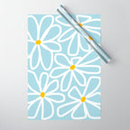 Daisy chain - pastel blue Wrapping Paper Gallery Image 1