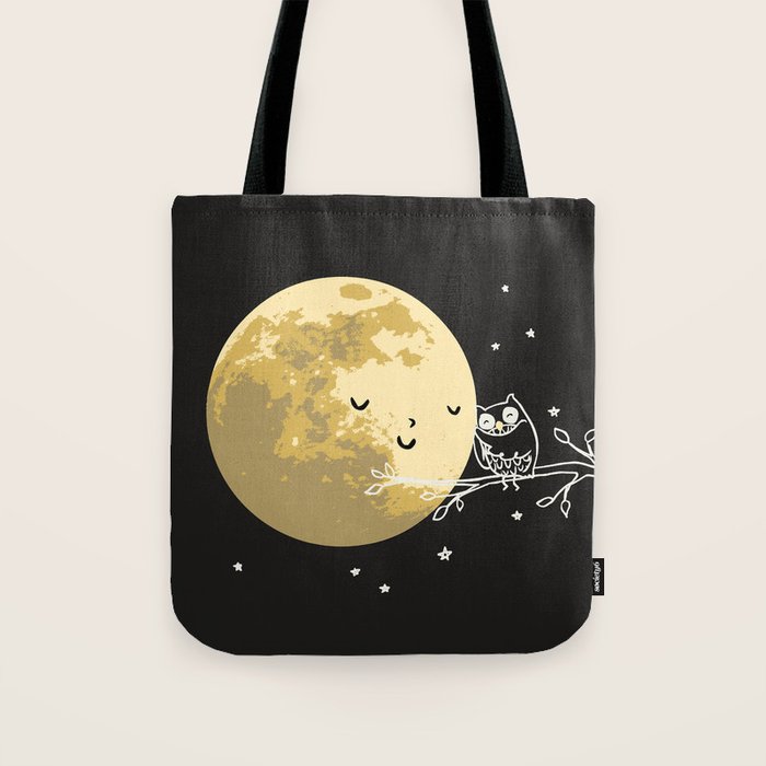 Owl and Moon Tote Bag Gallery Image 1