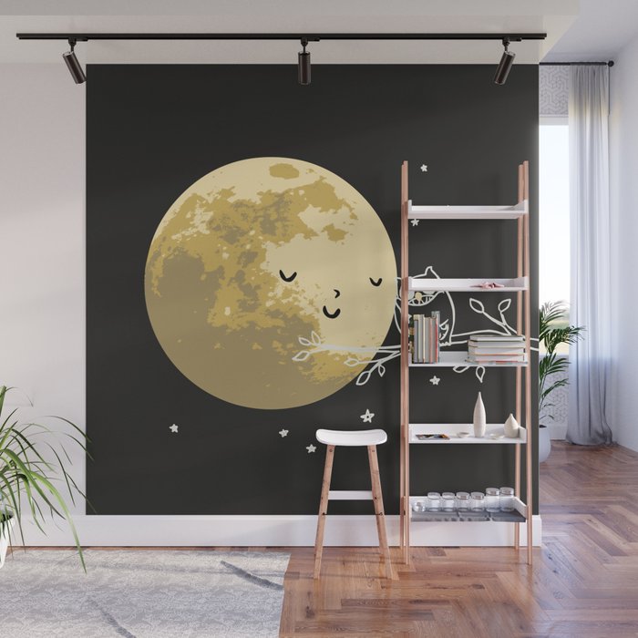 Owl and Moon Wall Mural Gallery Image 1