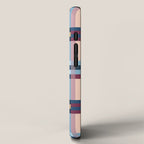 Woven Checks and Stripes Blue Burgundy iPhone Case Gallery Image 2