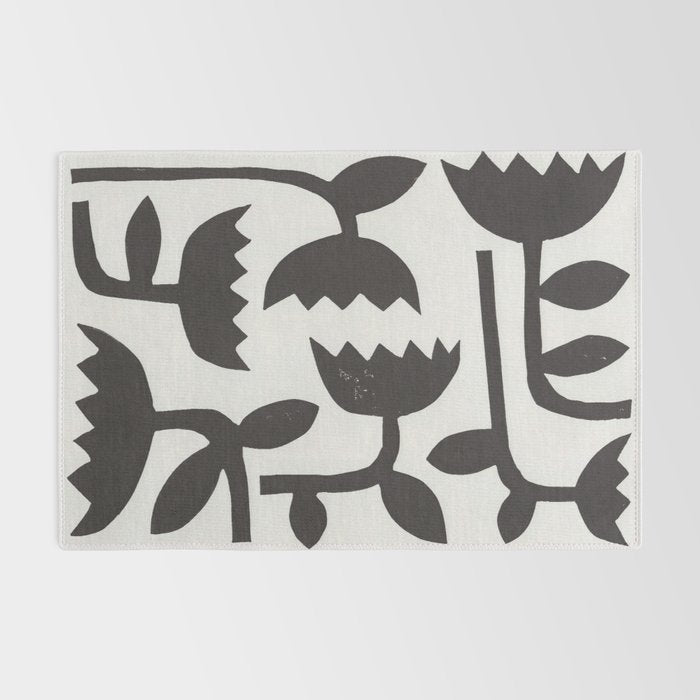 Linocut Tulips #3 Rug Gallery Image 2