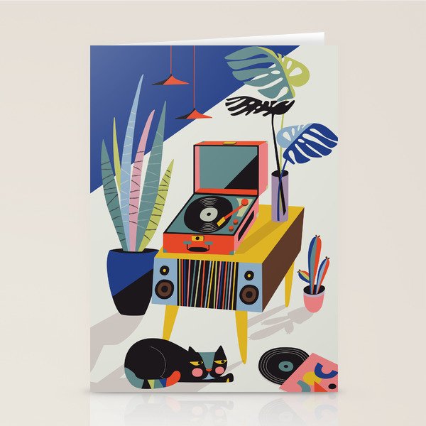 Retro Record Player Stationery Card Gallery Image 2