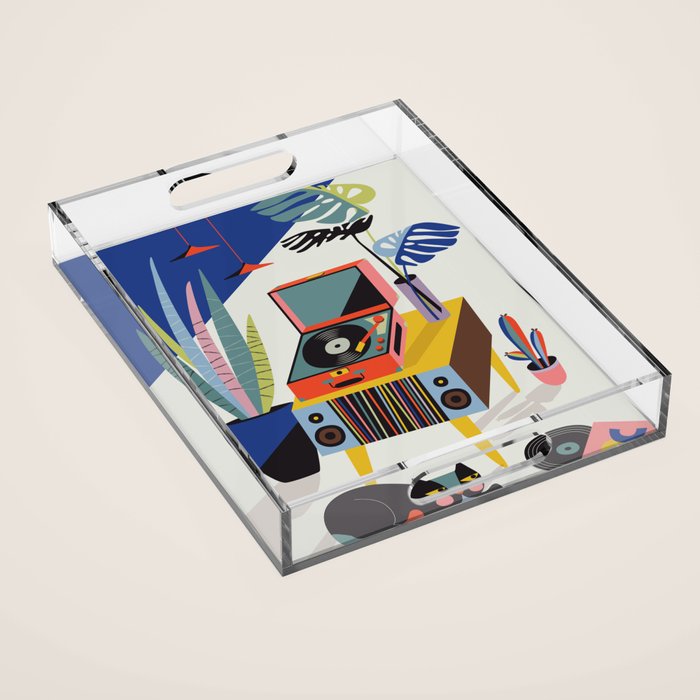 Retro Record Player Acrylic Tray Gallery Image 1