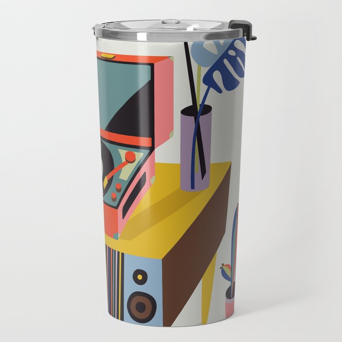 Retro Record Player Travel Mug Gallery Image 2