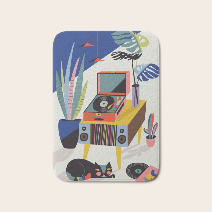 Retro Record Player Bath Mat Gallery Image 1
