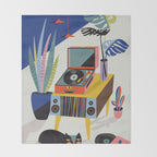 Retro Record Player Throw Blanket Gallery Image 2